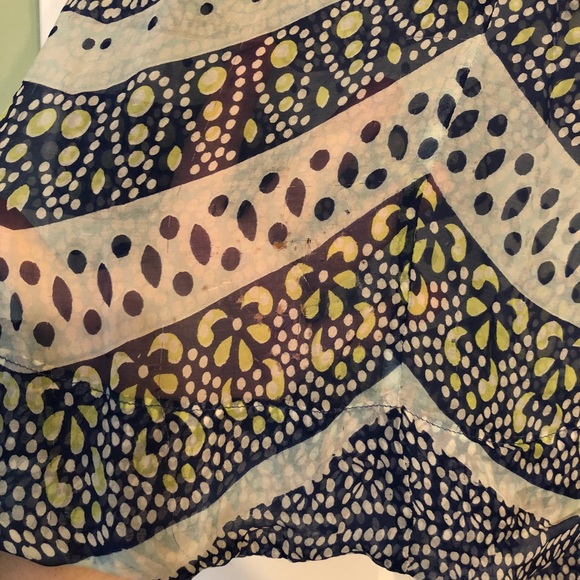 Gypsy 05 Silk Printed Peasant Blouse Multi Azure - Picture 5 of 8